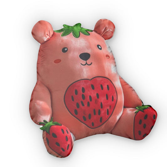 Strawberry Teddy Bear Shaped Large Pillow Shaped Pillows