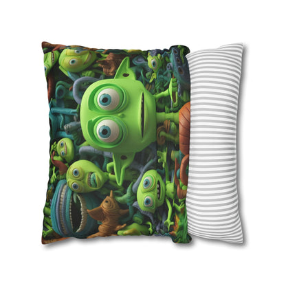 Toy Alien Story Space Character Galactic UFO Anime Cartoon - Spun Polyester Square Pillow Case