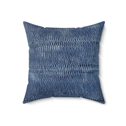 Indigo blue jean Denim Design Pattern Style - Spun Polyester Square Pillow