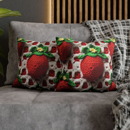 Strawberry Crochet Pattern - Amigurumi Strawberries - Fruit Design for Home and Gifts - Spun Polyester Square Pillow Case