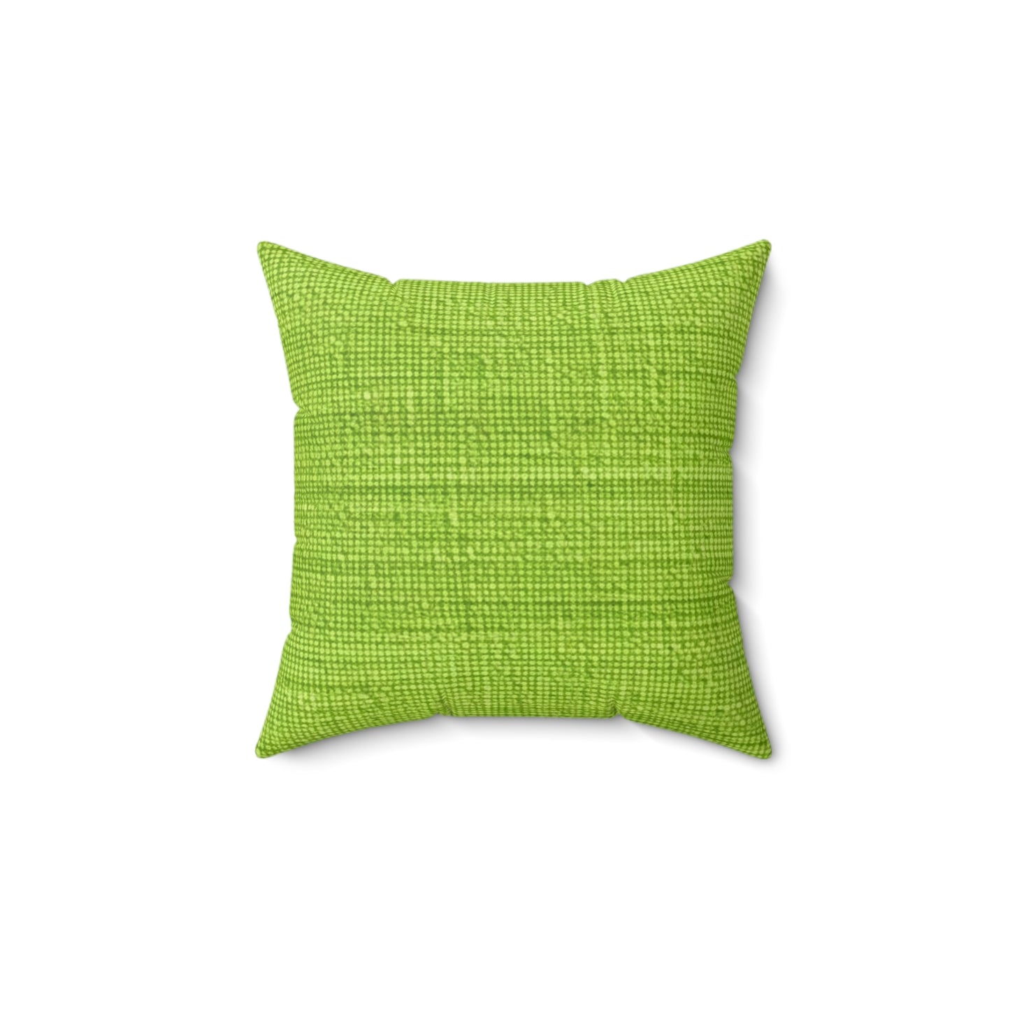 Lush Grass Neon Green: Denim-Inspired, Springtime Fabric Style - Spun Polyester Square Pillow