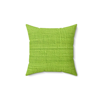 Lush Grass Neon Green: Denim-Inspired, Springtime Fabric Style - Spun Polyester Square Pillow