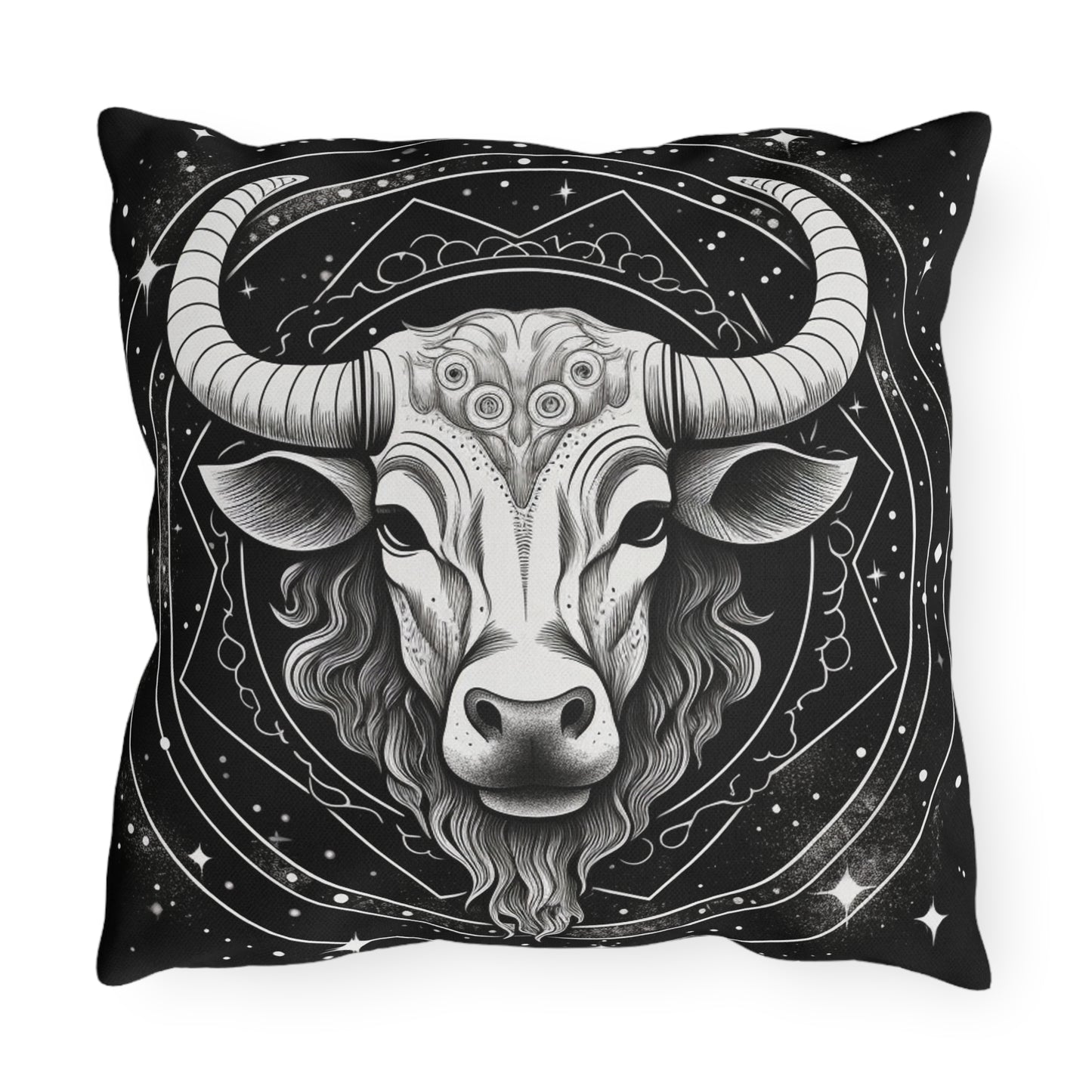 Taurus Zodiac UV-Resistant Outdoor Pillow, Water-Resistant, Spun Polyester