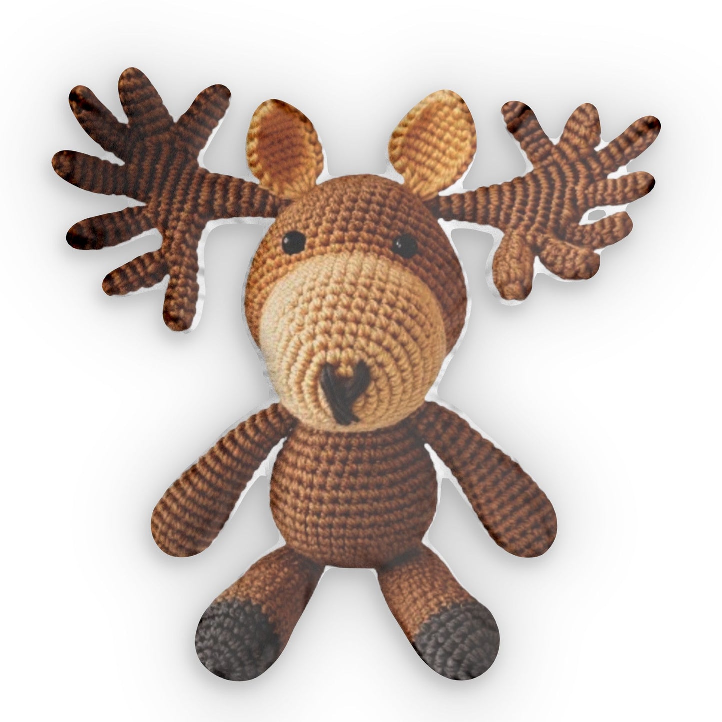 Sweet Chocolate Moose Large Kids Pillow, Crochet Plush Gift