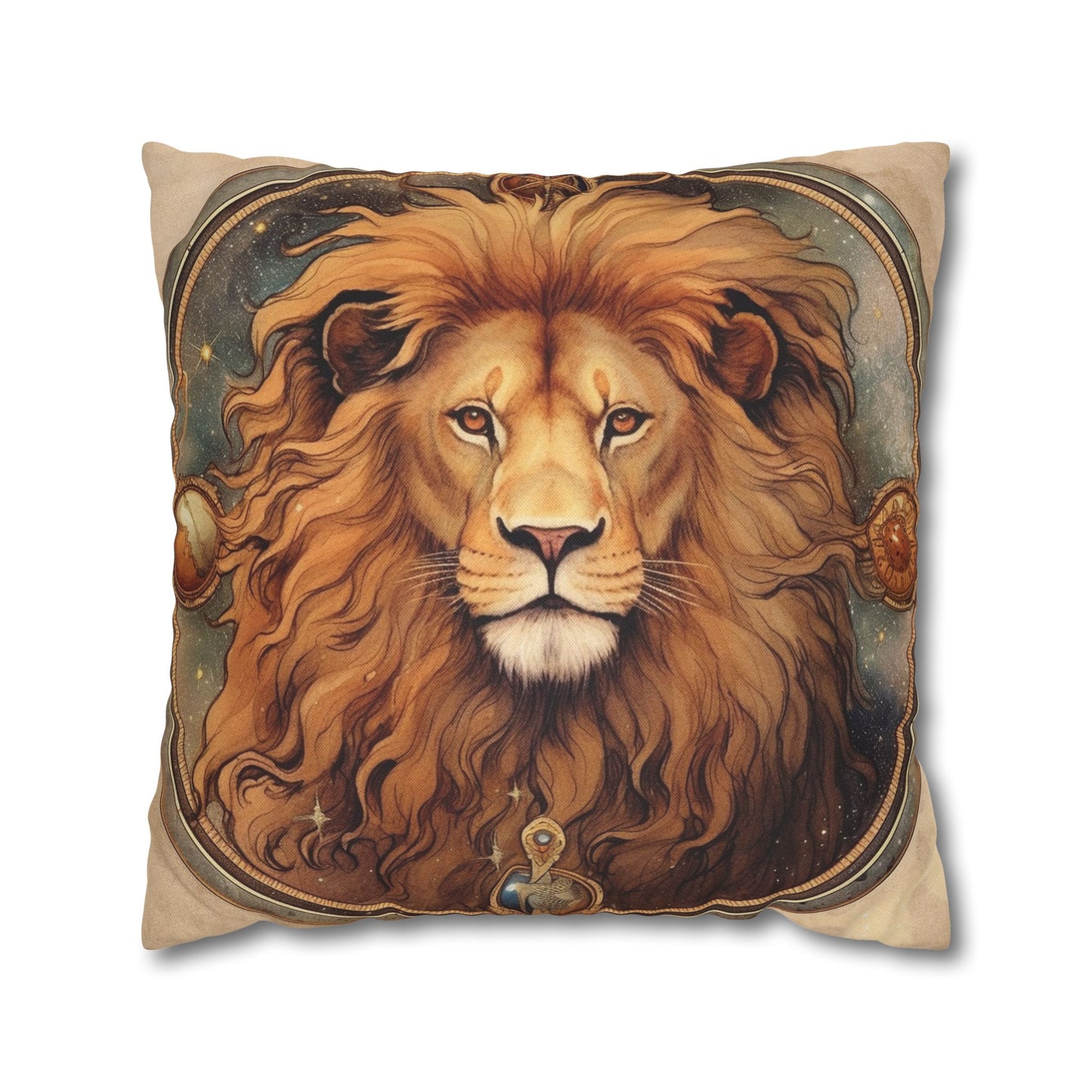 Astrological Leo Sign Vibrant Celestial Cosmic Zodiac - Spun Polyester Square Pillow Case