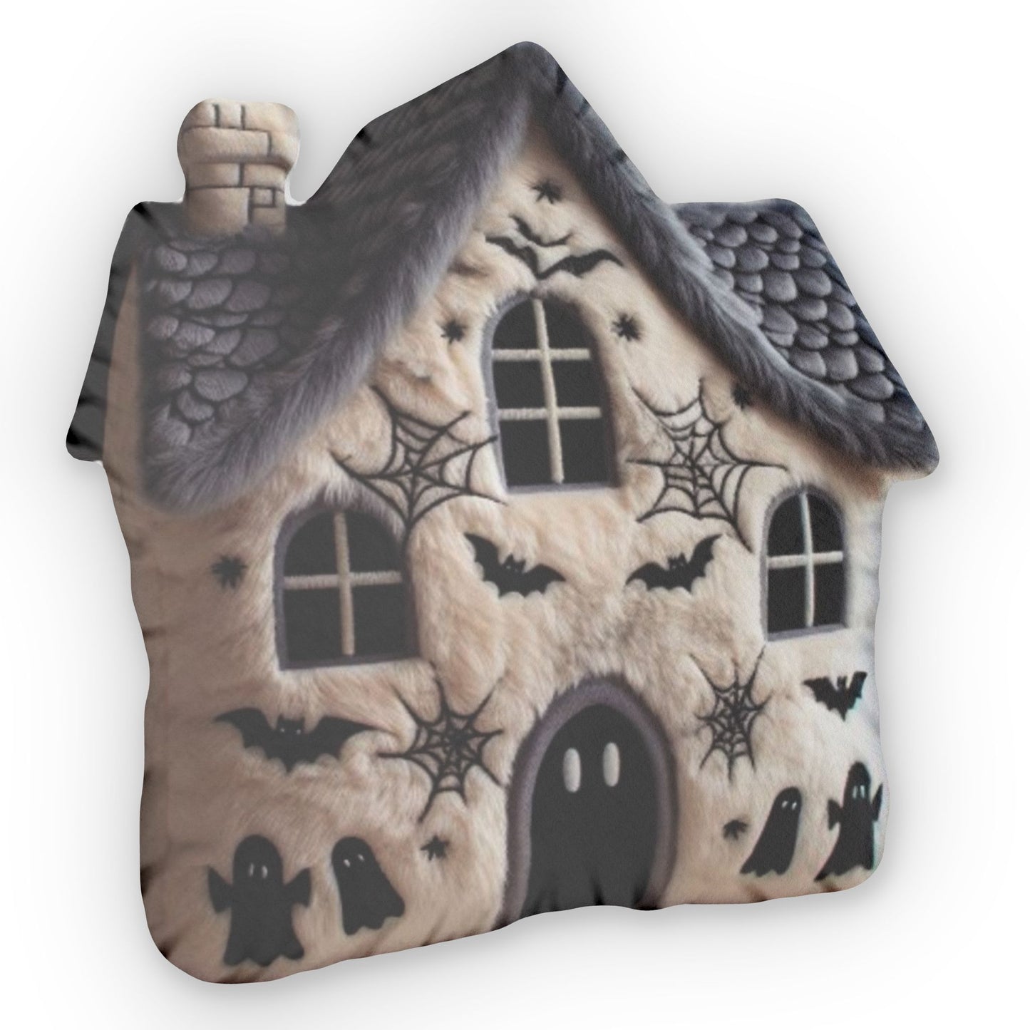 Haunted House Halloween, Spooky Gift, Plush Shaped Pillow