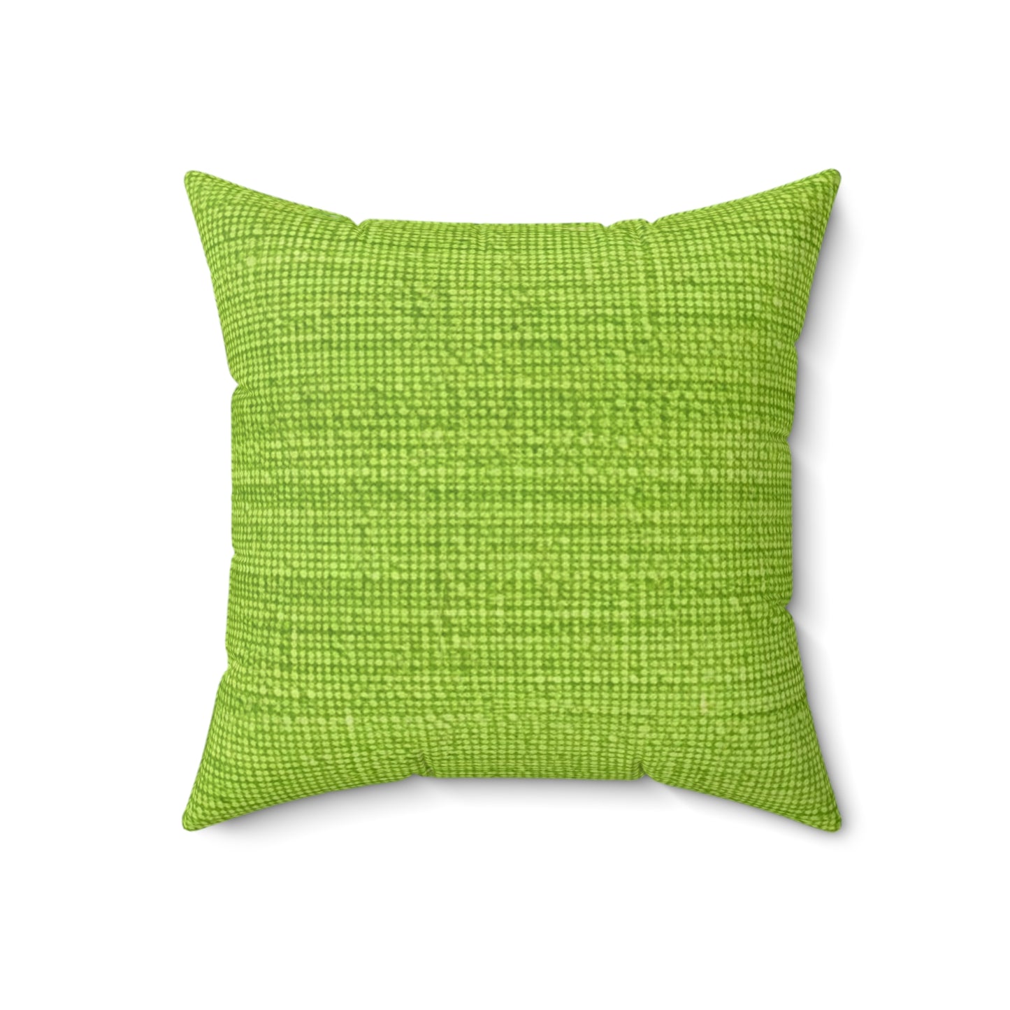 Lush Grass Neon Green: Denim-Inspired, Springtime Fabric Style - Spun Polyester Square Pillow