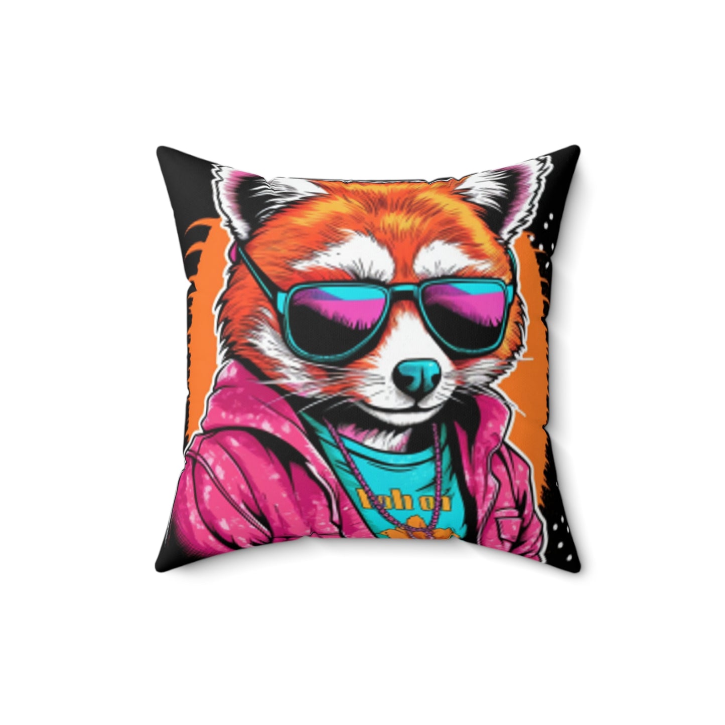 Red Panda Pop Culture Anime Cartoon Graphic Spun Polyester Square Pillow