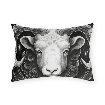 Aries Zodiac UV-Resistant Outdoor Pillow, Water-Resistant, Spun Polyester