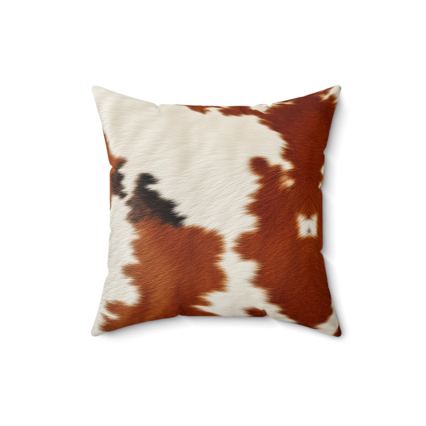 Hair Cowhide Leather Natural Design Tough Durable Rugged Style - Spun Polyester Square Pillow