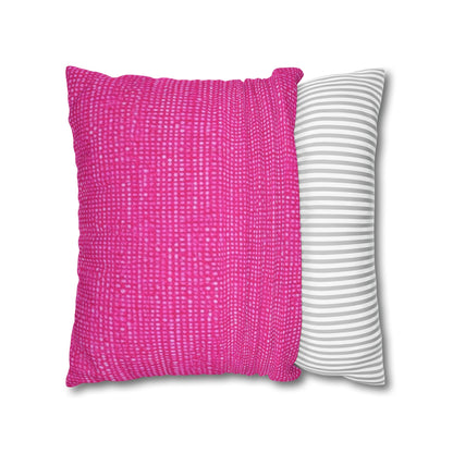 Hot Neon Pink Doll Like: Denim-Inspired, Bold & Bright Fabric - Spun Polyester Square Pillow Case