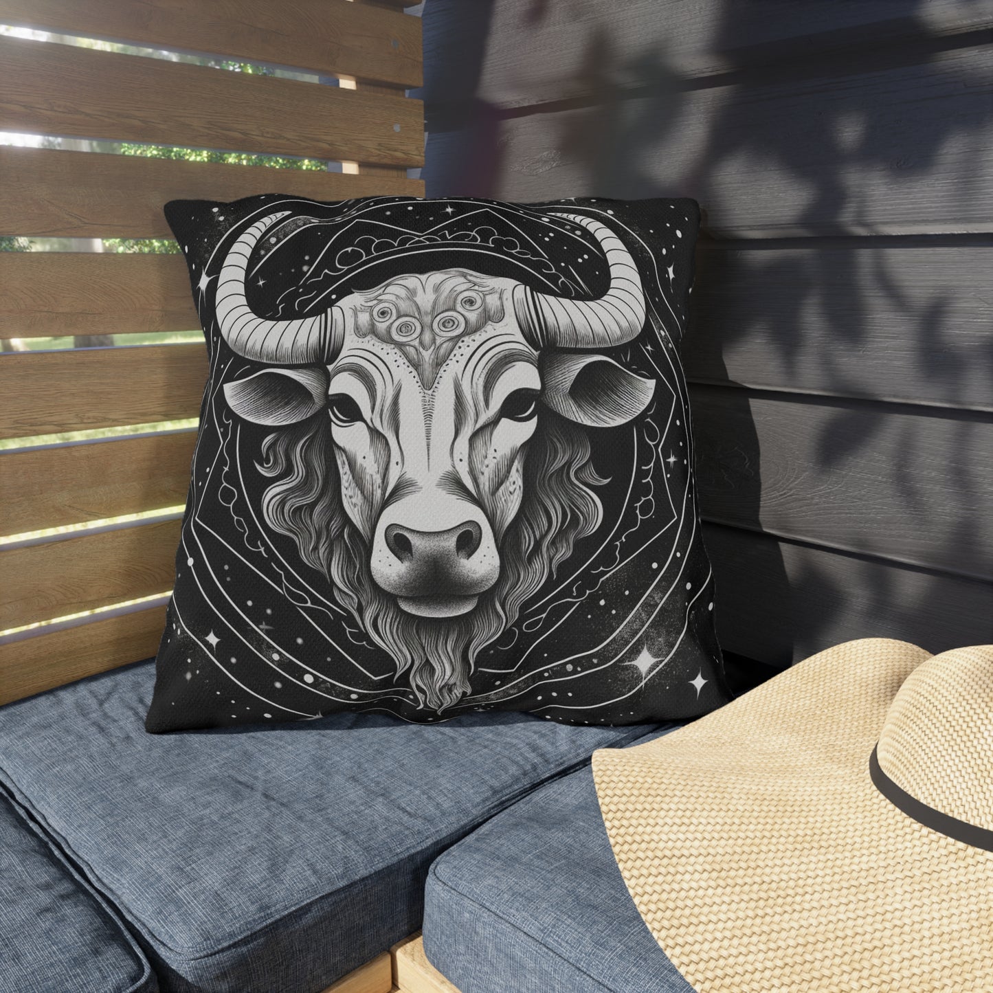 Taurus Zodiac UV-Resistant Outdoor Pillow, Water-Resistant, Spun Polyester