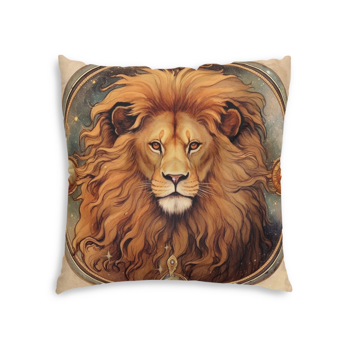 Astrological Leo Sign Vibrant Celestial Cosmic Zodiac - Tufted Floor Pillow, Square