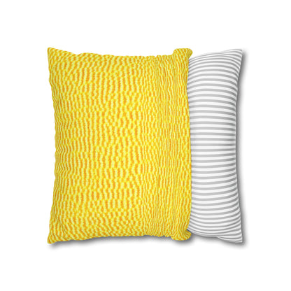 Sunshine Yellow Lemon: Denim-Inspired, Cheerful Fabric - Spun Polyester Square Pillow Case