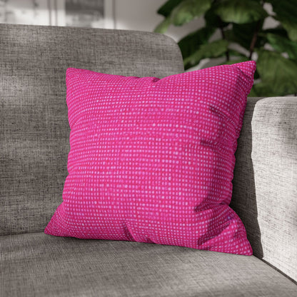 Hot Neon Pink Doll Like: Denim-Inspired, Bold & Bright Fabric - Spun Polyester Square Pillow Case