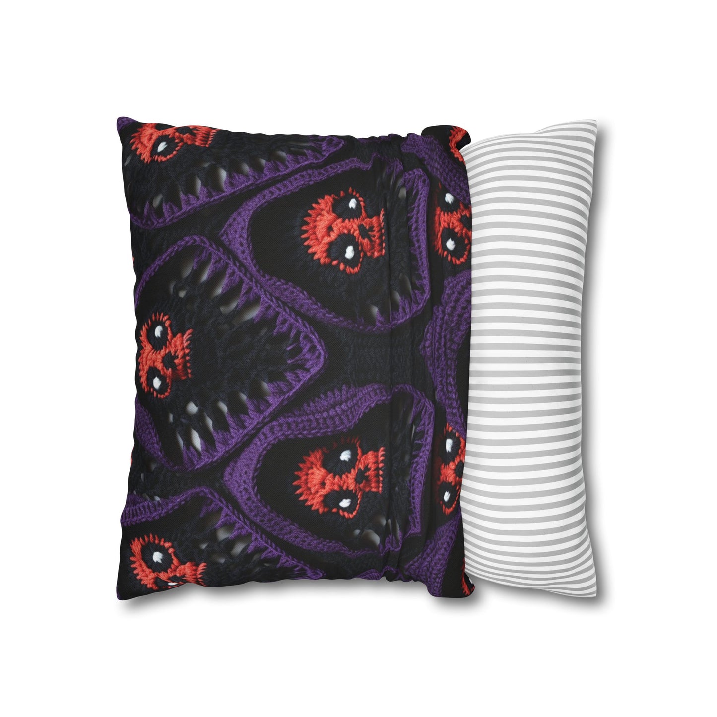 Grim Reaper Crochet Halloween Fright Scare Ghoul Fantasy Horror - Spun Polyester Square Pillow Case