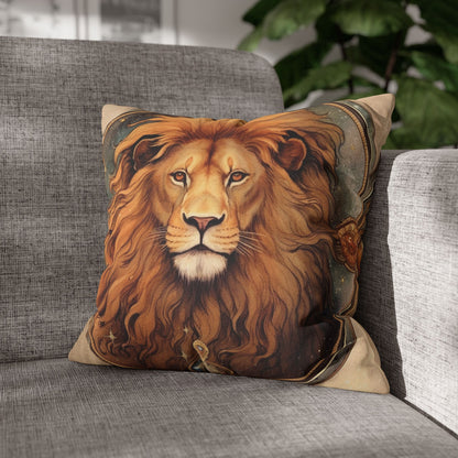 Astrological Leo Sign Vibrant Celestial Cosmic Zodiac - Spun Polyester Square Pillow Case