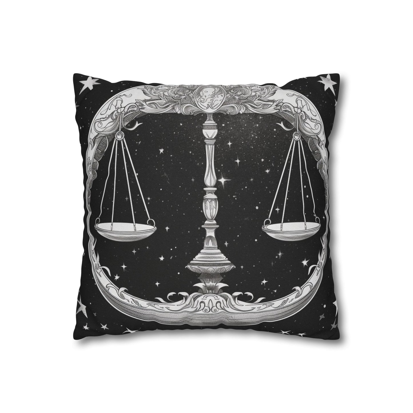 Libra Zodiac Sign Polyester Square Pillow Case, Double Sided Print