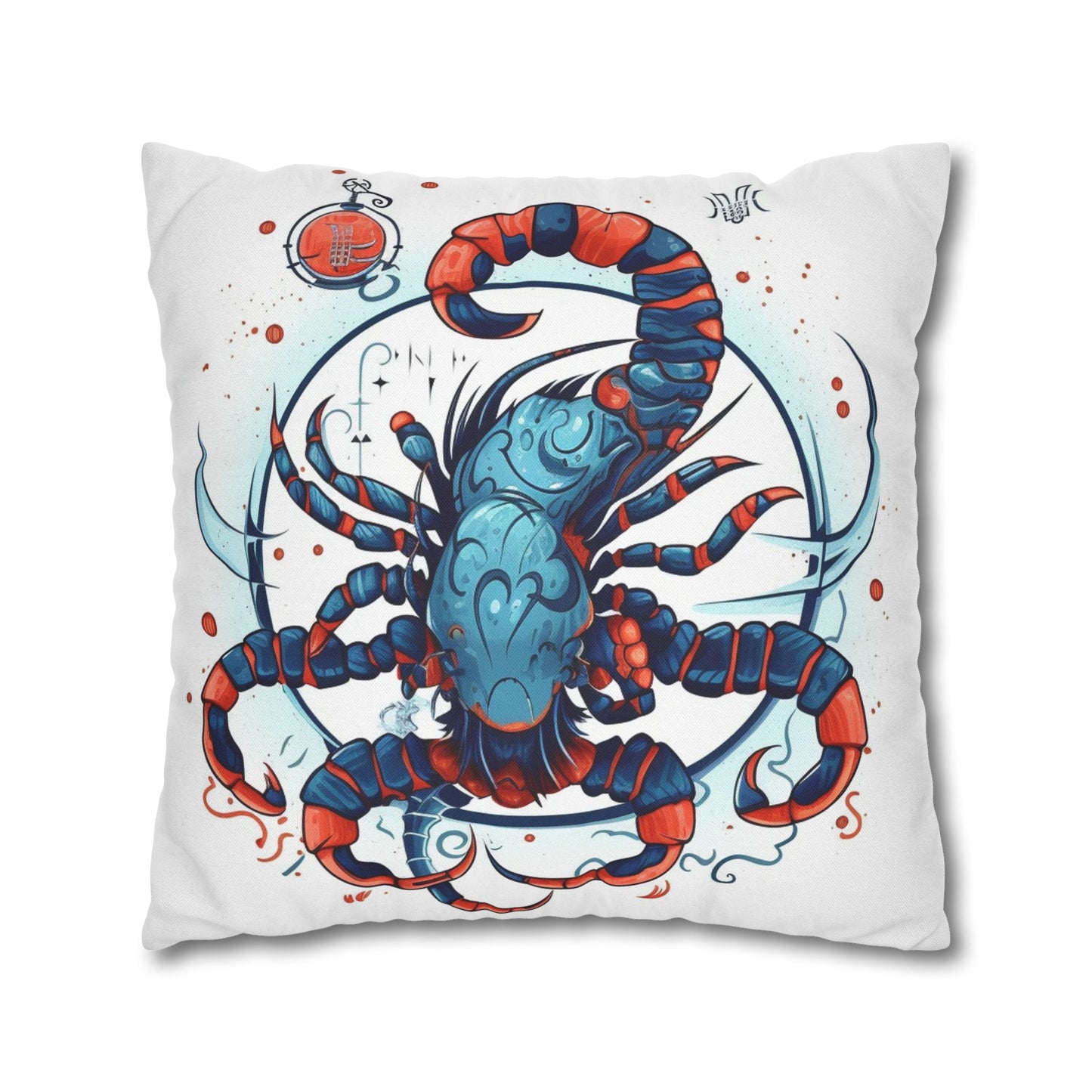 Cute Scorpio Zodiac Sign - Big Claws, Long Tail Cosmic Astrology Symbol - Spun Polyester Square Pillow Case