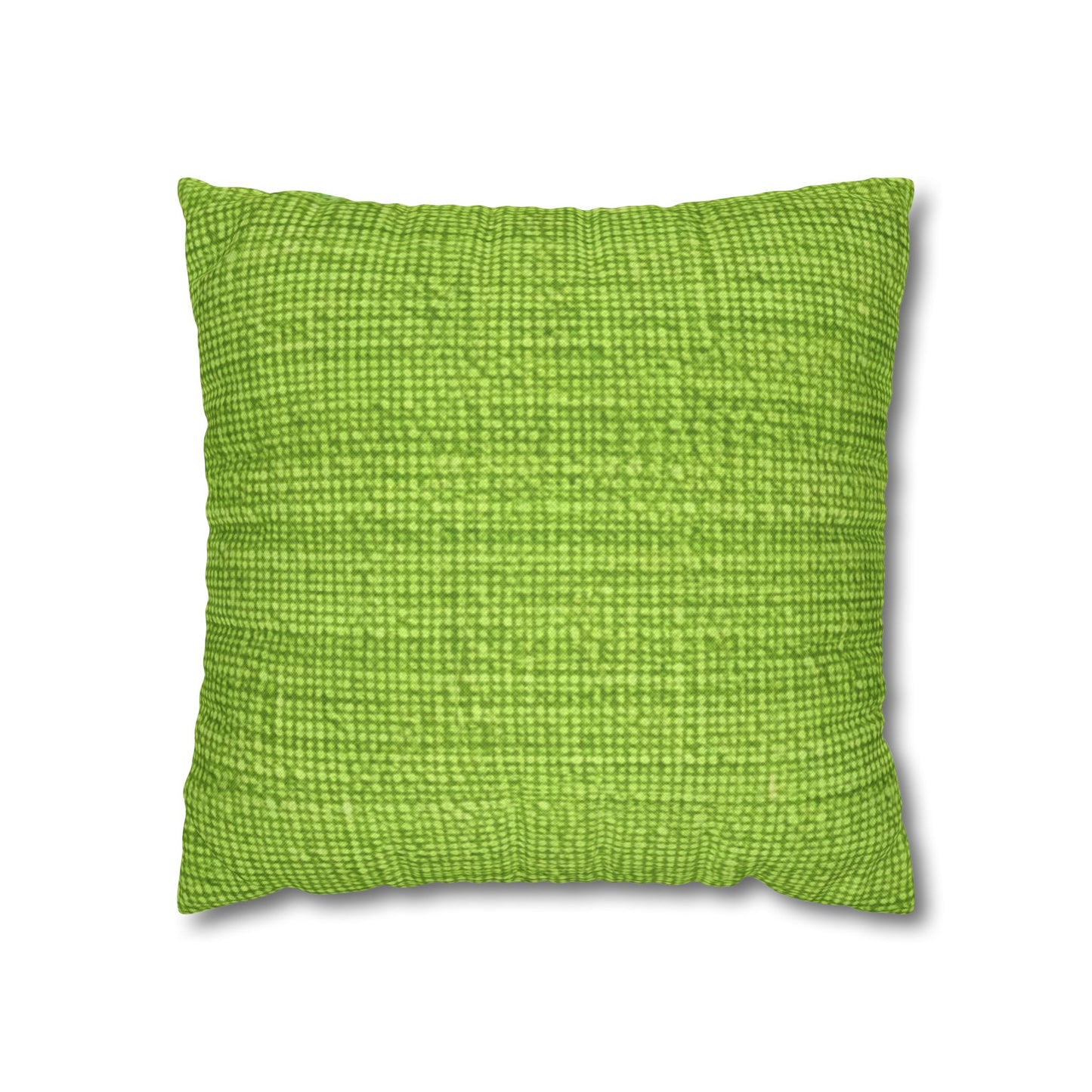 Lush Grass Neon Green: Denim-Inspired, Springtime Fabric Style - Spun Polyester Square Pillow Case