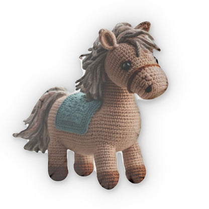 Crochet Horse, Plush Shaped Pillow