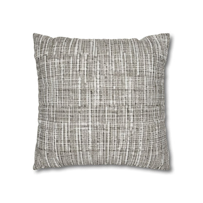 Silver Grey: Denim-Inspired, Contemporary Fabric Design - Spun Polyester Square Pillow Case