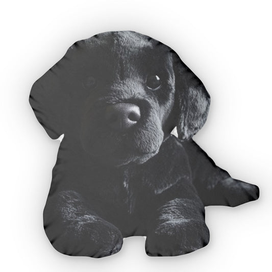 Black Labrador Dog, Puppy Stuffed Animal Plush Shaped Pillow