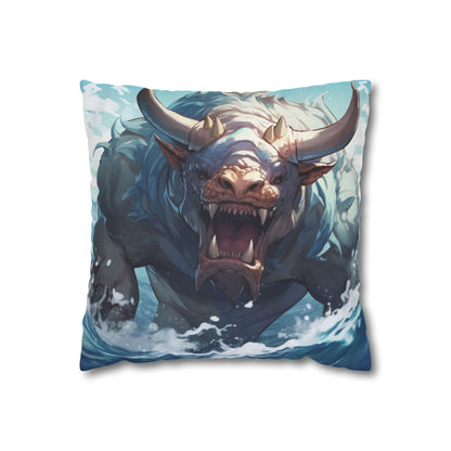 Bull Shark Fusion: Water Fantasy - Hybrid Ocean Marine Animal - Spun Polyester Square Pillow Case