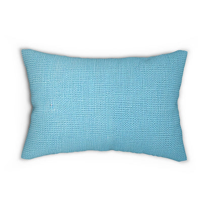 Bright Aqua Teal: Denim-Inspired Refreshing Blue Summer Fabric - Spun Polyester Lumbar Pillow