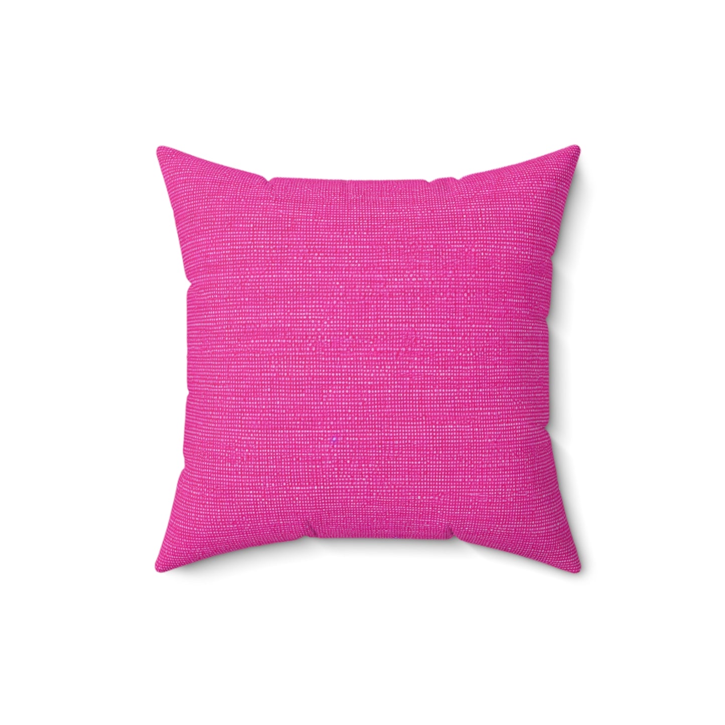 Hot Neon Pink Doll Like: Denim-Inspired, Bold & Bright Fabric - Spun Polyester Square Pillow