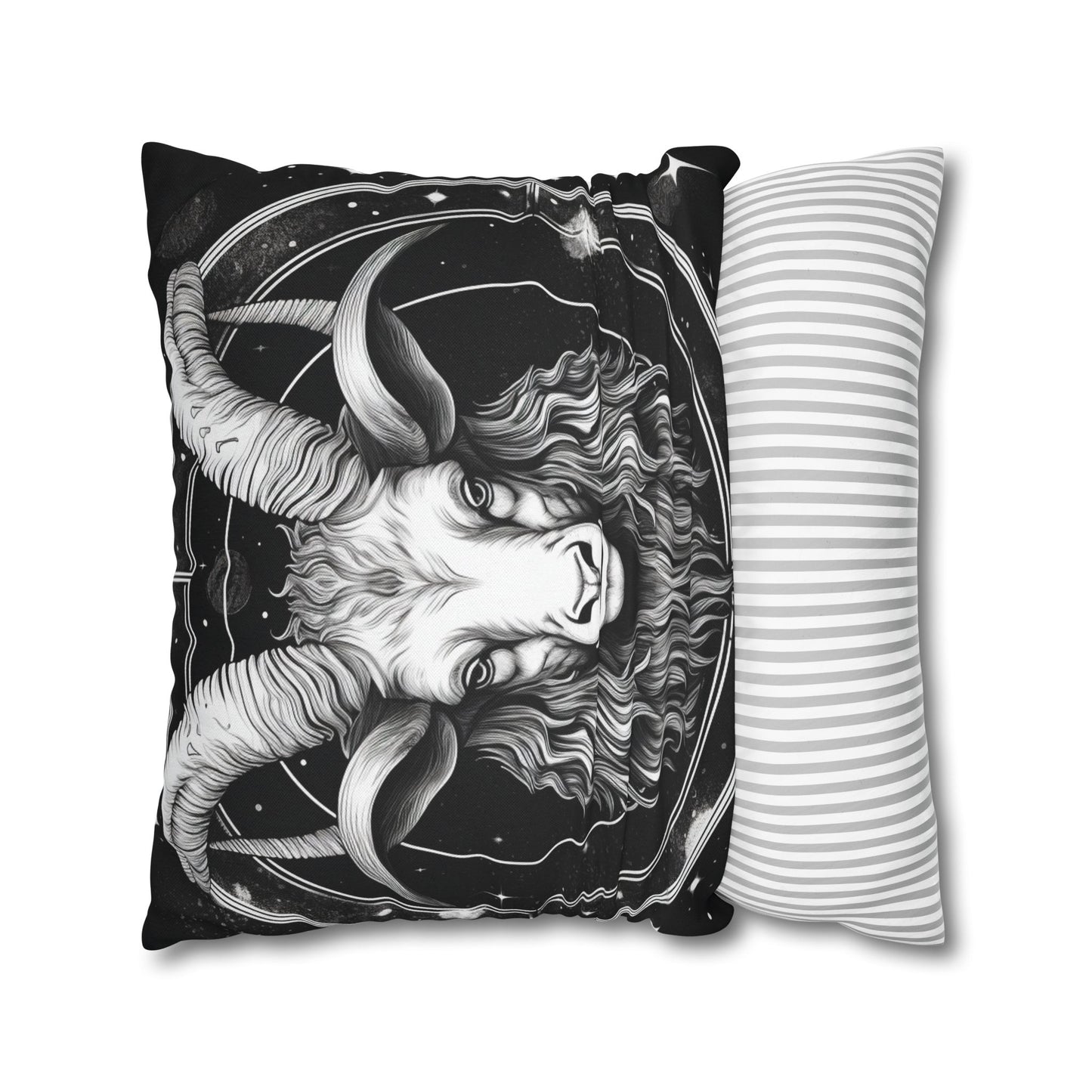 Capricorn Zodiac Sign Polyester Square Pillow Case, Double Sided