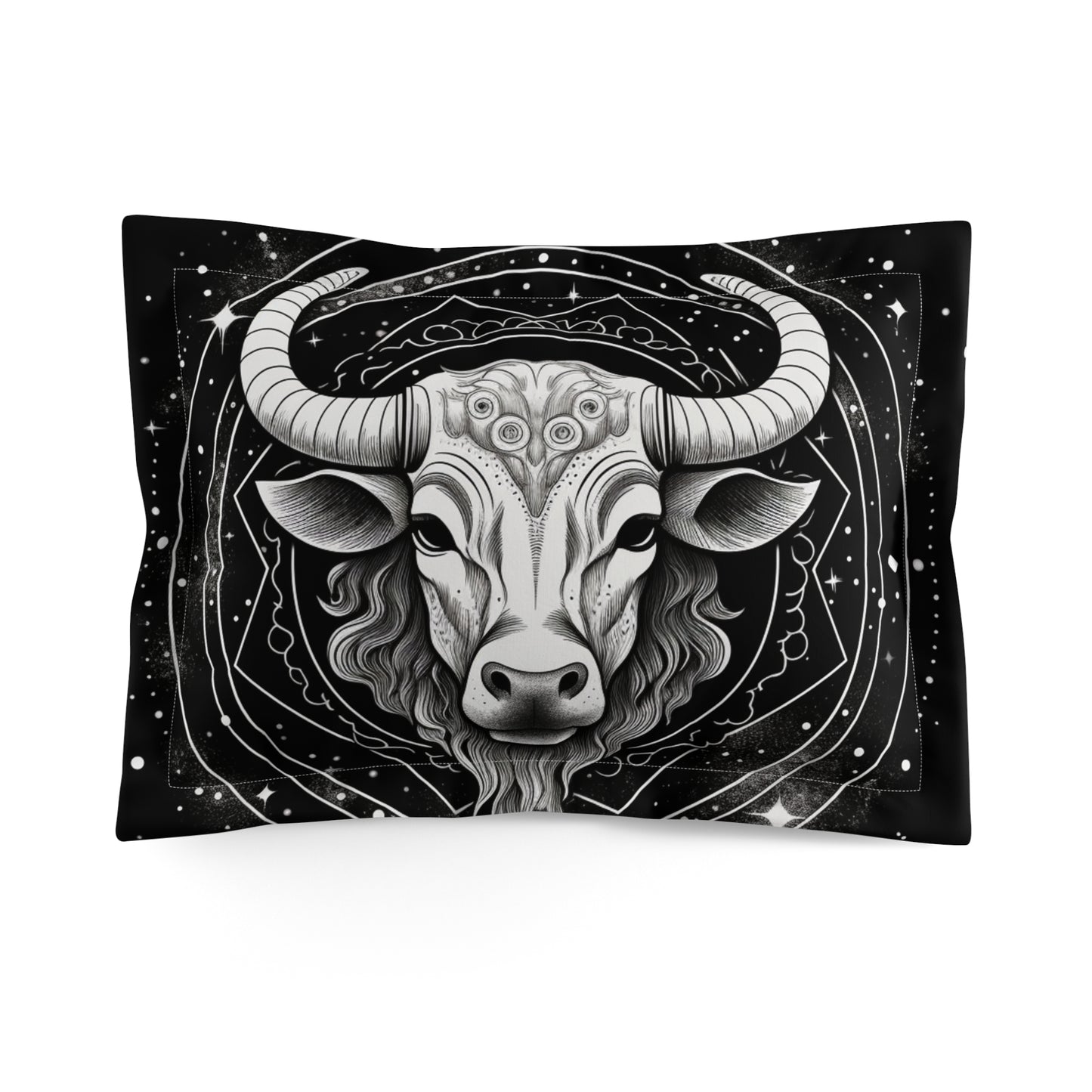 Taurus Sign Woven Microfiber Pillow Sham, Lightweight, Various Sizes