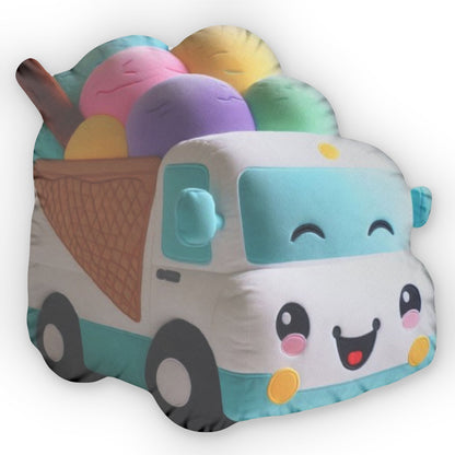 Kawaii Icecream Truck, Kid Gift, Plush Shaped Pillow