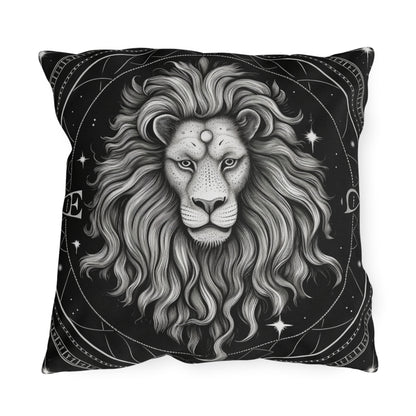 Leo Zodiac UV-Resistant Outdoor Pillow, Water-Resistant, Spun Polyester