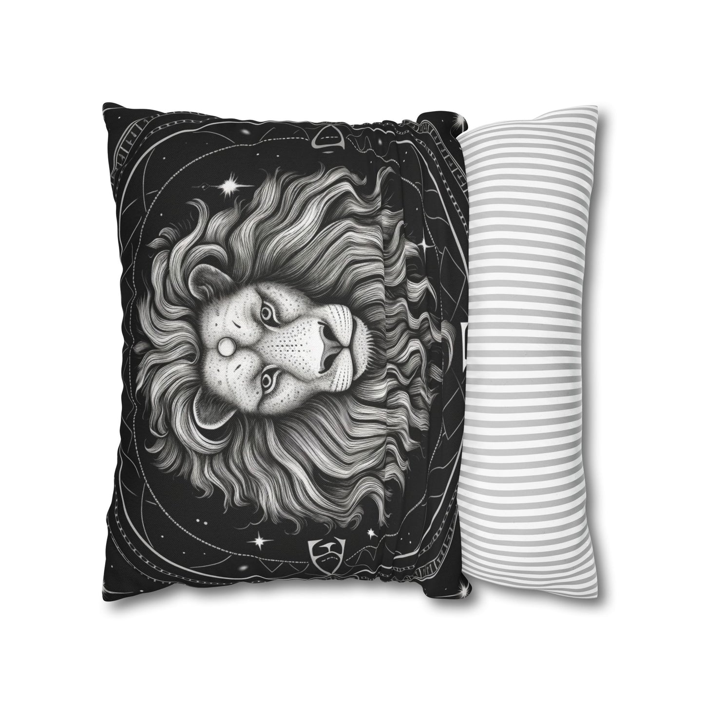 Leo Zodiac Sign Spun Polyester Square Pillow Case, Double Sided Print