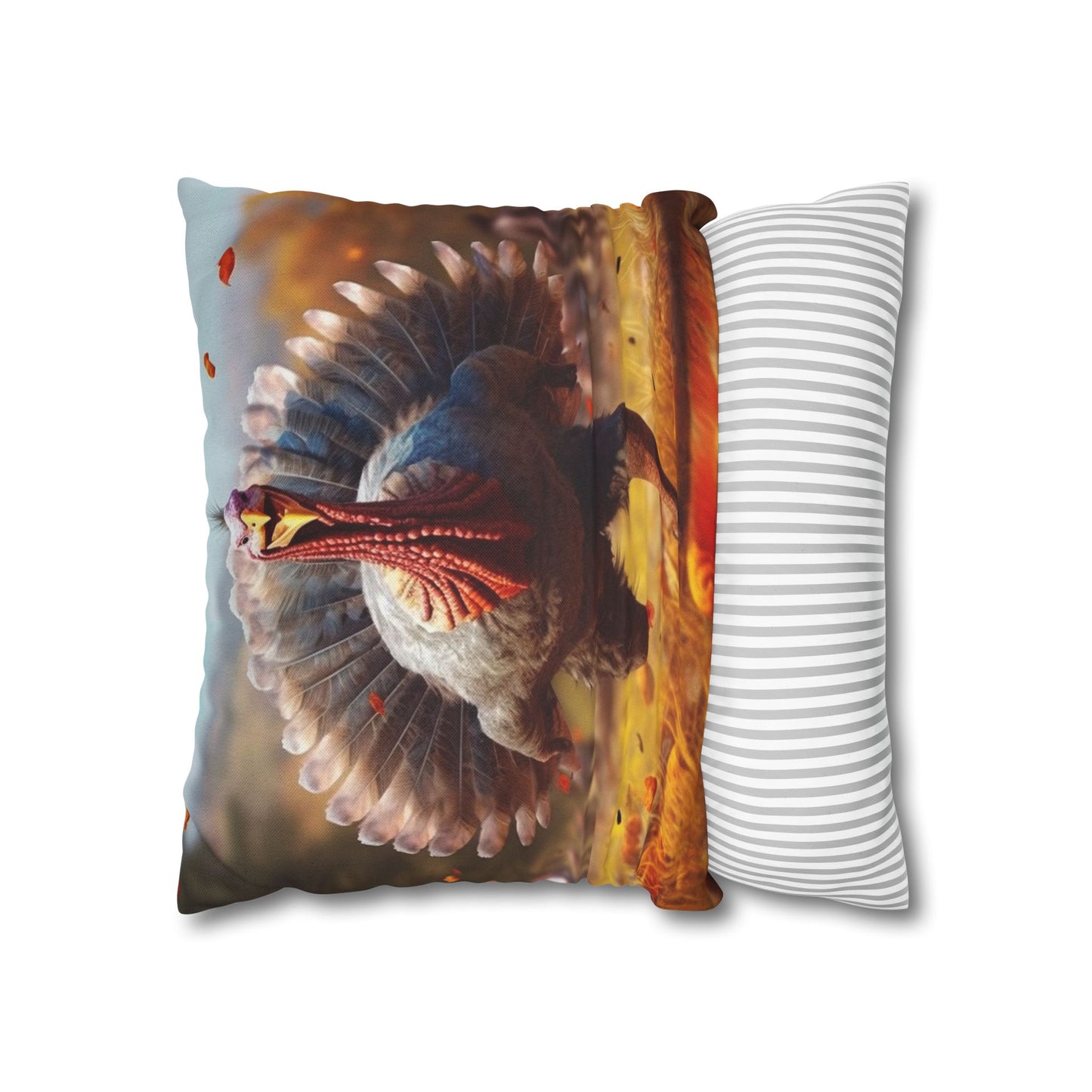 Thanksgiving Trot Turkey Run Athlete Sprint Racer Holiday Feast Dinner - Spun Polyester Square Pillow Case