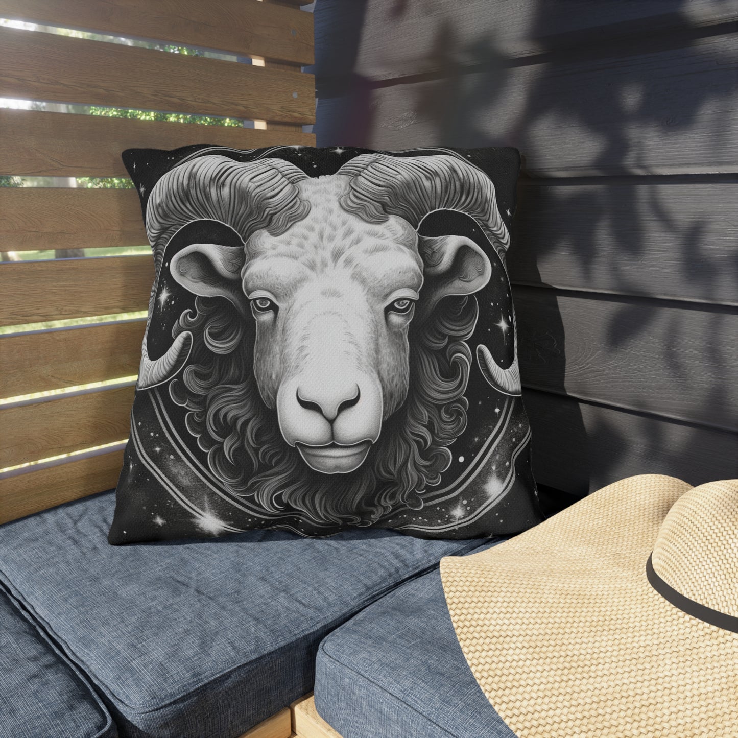 Aries Zodiac UV-Resistant Outdoor Pillow, Water-Resistant, Spun Polyester