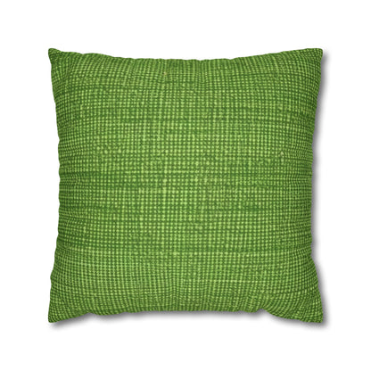 Olive Green Denim-Style: Seamless, Textured Fabric - Spun Polyester Square Pillow Case