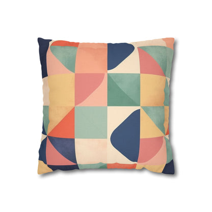 Minimalist Geometric Shapes - Pastel Decor Design Spun Polyester Square Pillow Case