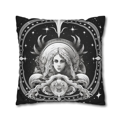 Virgo Zodiac Polyester Square Pillow Case, Indoor, Double Sided Design