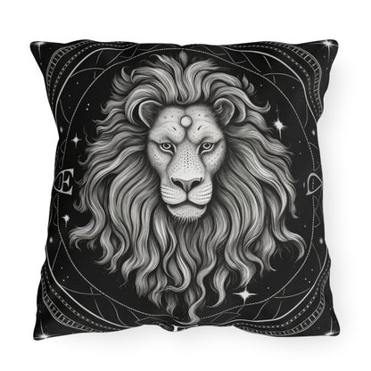 Leo Zodiac UV-Resistant Outdoor Pillow, Water-Resistant, Spun Polyester