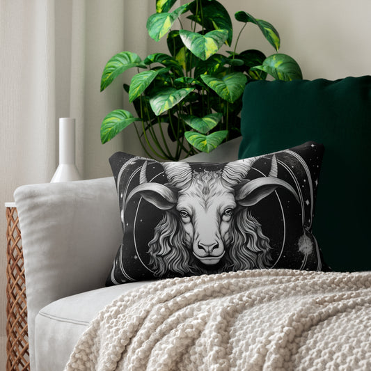 Capricorn Zodiac Design, Spun-Polyester Lumbar Pillow, Double-Sided Print