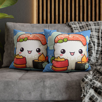 Anime Sushi - Japanese Cute kawaii - Otaku Gift - Spun Polyester Square Pillow Case