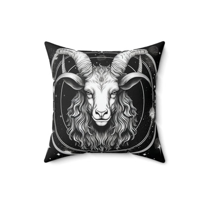 Capricorn Zodiac, Sea-Goat Design, Earth Element, Spun Polyester Square Pillow