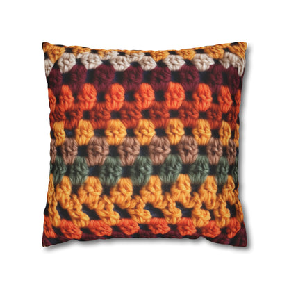 Crochet Thanksgiving Fall: Classic Fashion Colors for Seasonal Look - Spun Polyester Square Pillow Case