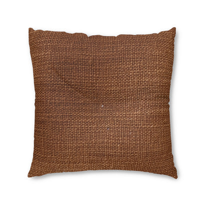 Luxe Dark Brown: Denim-Inspired, Distinctively Textured Fabric - Tufted Floor Pillow, Square