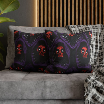 Grim Reaper Crochet Halloween Fright Scare Ghoul Fantasy Horror - Spun Polyester Square Pillow Case