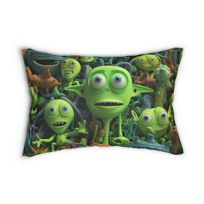 Toy Alien Story Space Character Galactic UFO Anime Cartoon - Spun Polyester Lumbar Pillow