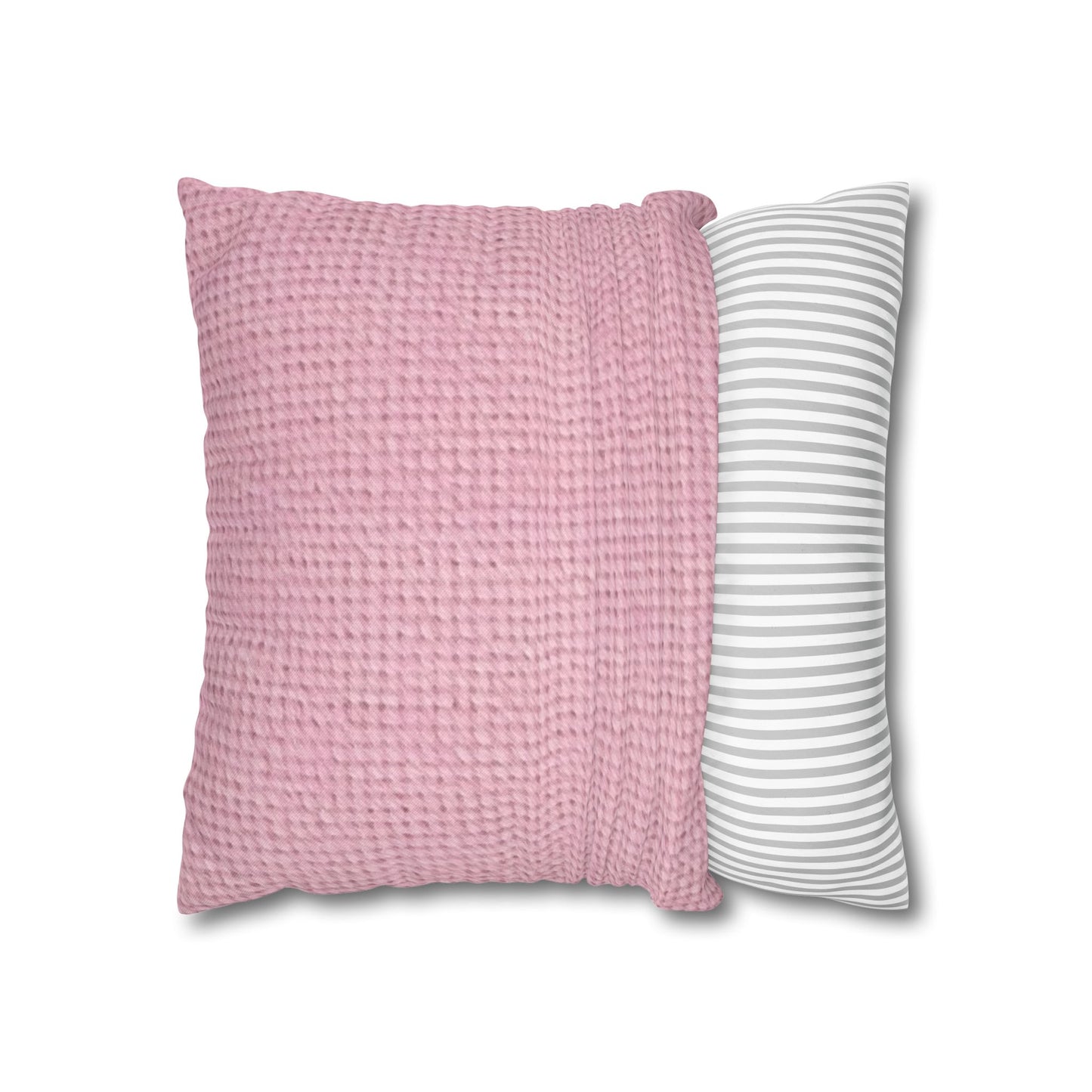 Blushing Garment Dye Pink: Denim-Inspired, Soft-Toned Fabric - Spun Polyester Square Pillow Case