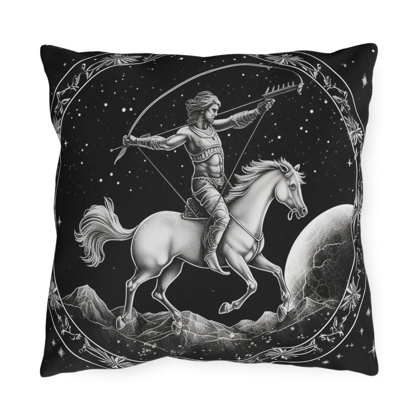 Sagittarius Zodiac UV-Resistant Outdoor Pillow, Water-Resistant, Spun Polyester